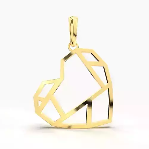 GOLD HEART PENDANT 3D print model