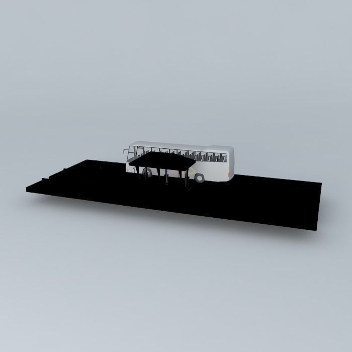 Bus Stop 3D model_1