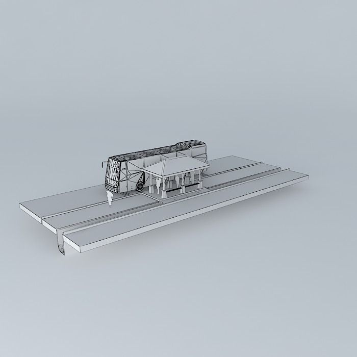 Bus Stop 3D model_4