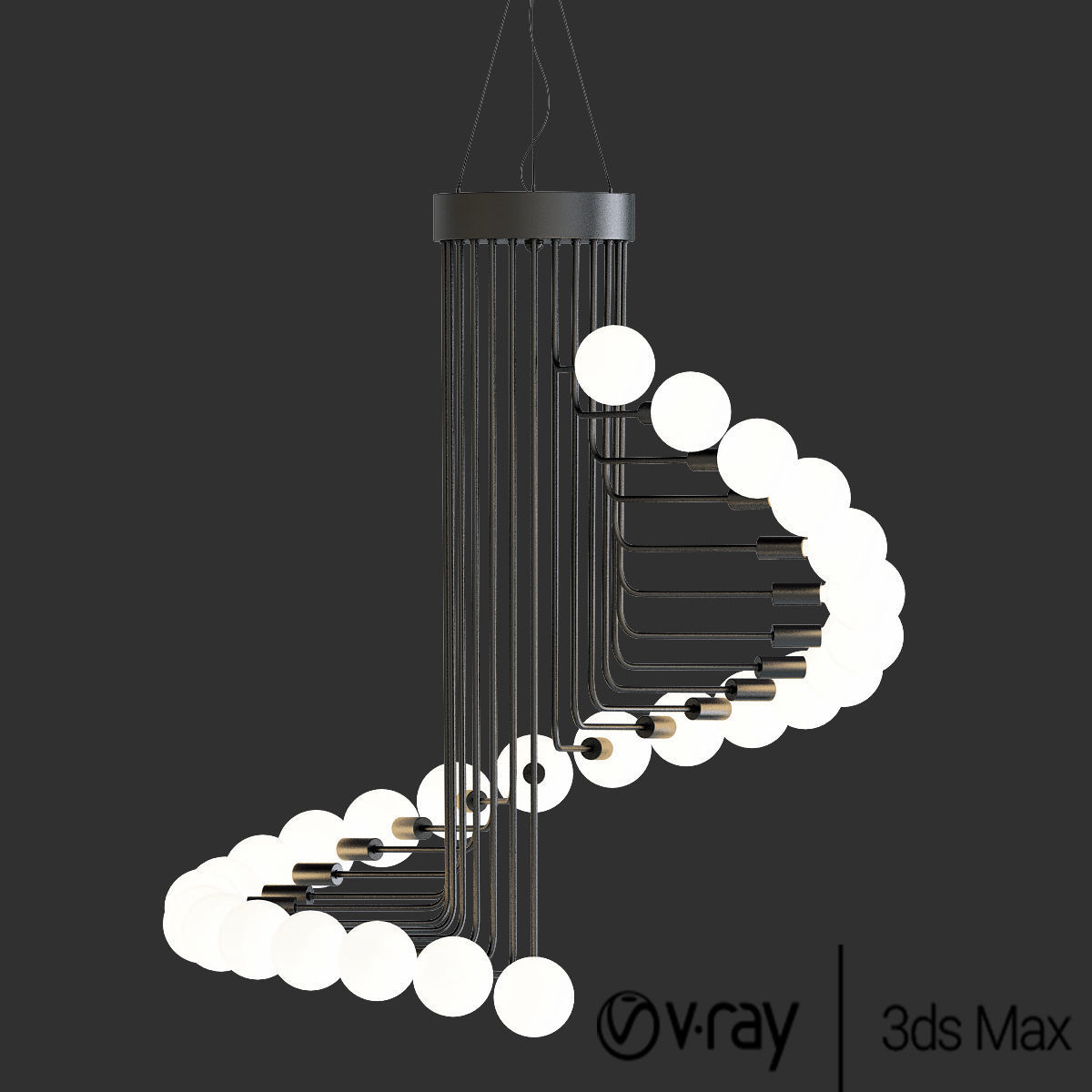 Modern Loft Industrial Chandelier Light 3D model_1