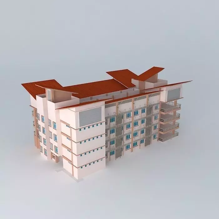 Hostel school building 3D model