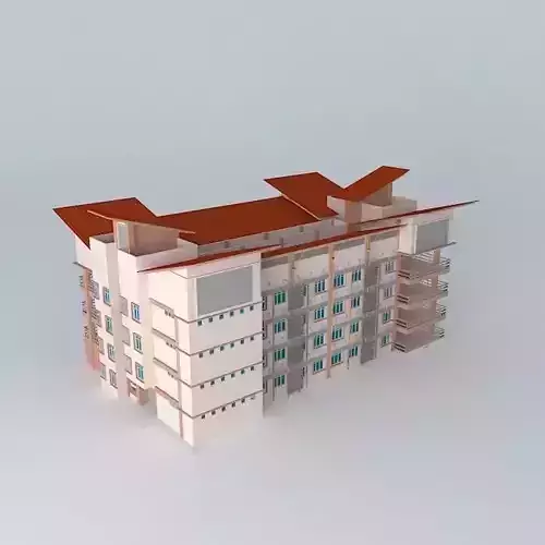 Hostel school building 3D model