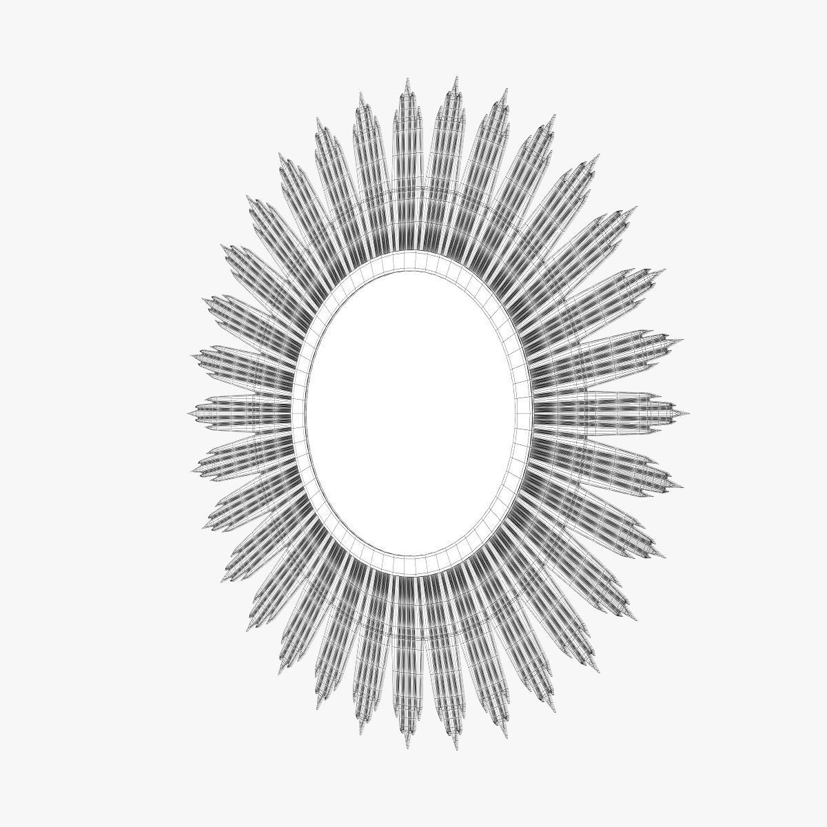 Surya hopkins aged gold decorative mirror 3D model_4