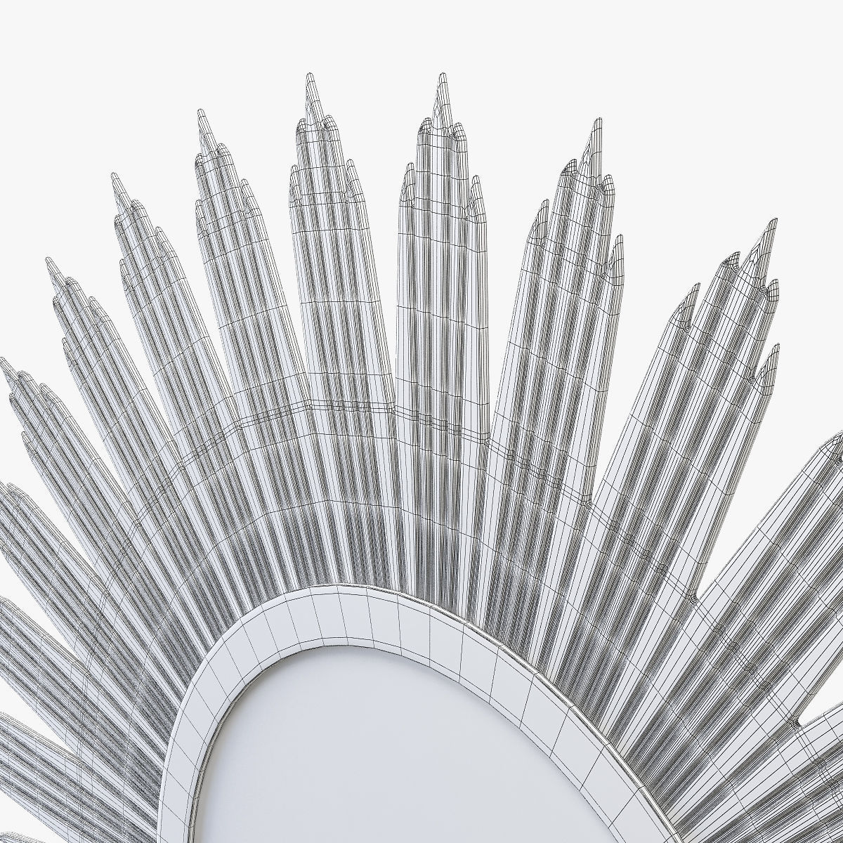 Surya hopkins aged gold decorative mirror 3D model_5