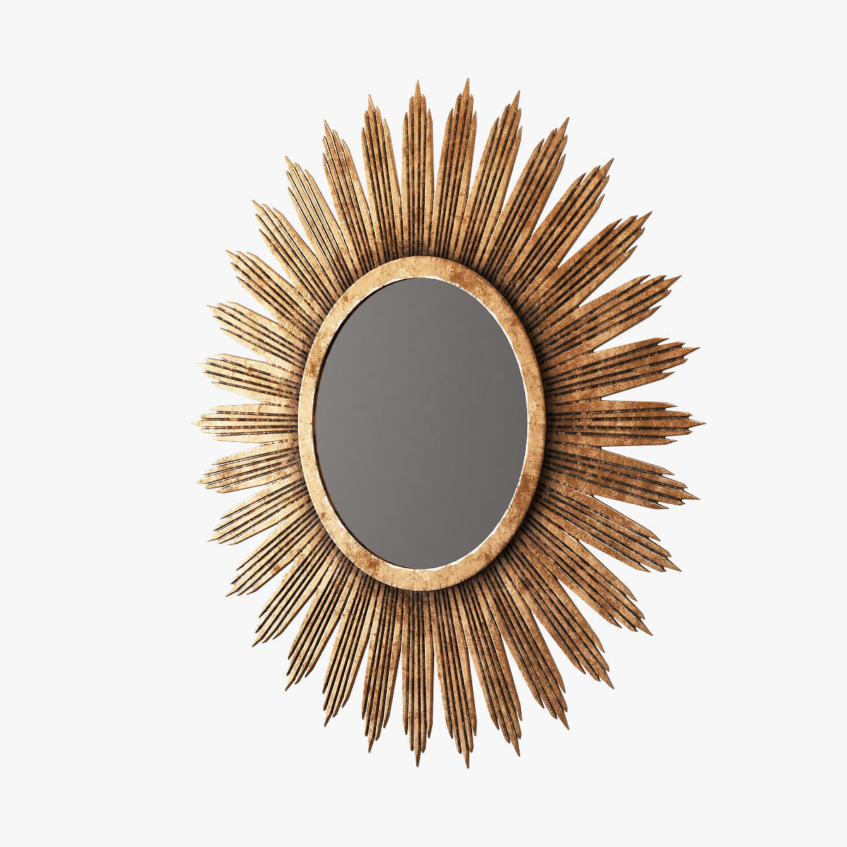 Surya hopkins aged gold decorative mirror 3D model_1