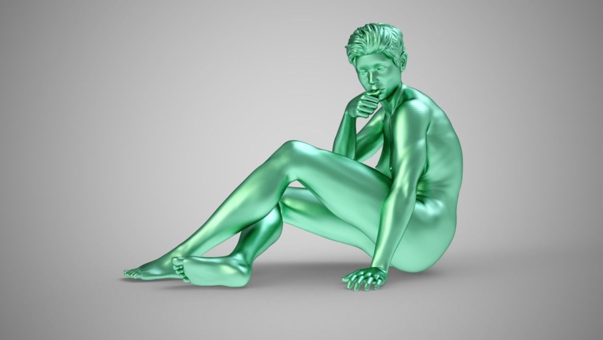 Woman in Silence 3D print model_12