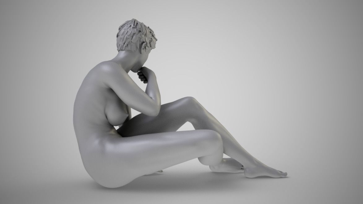 Woman in Silence 3D print model_3