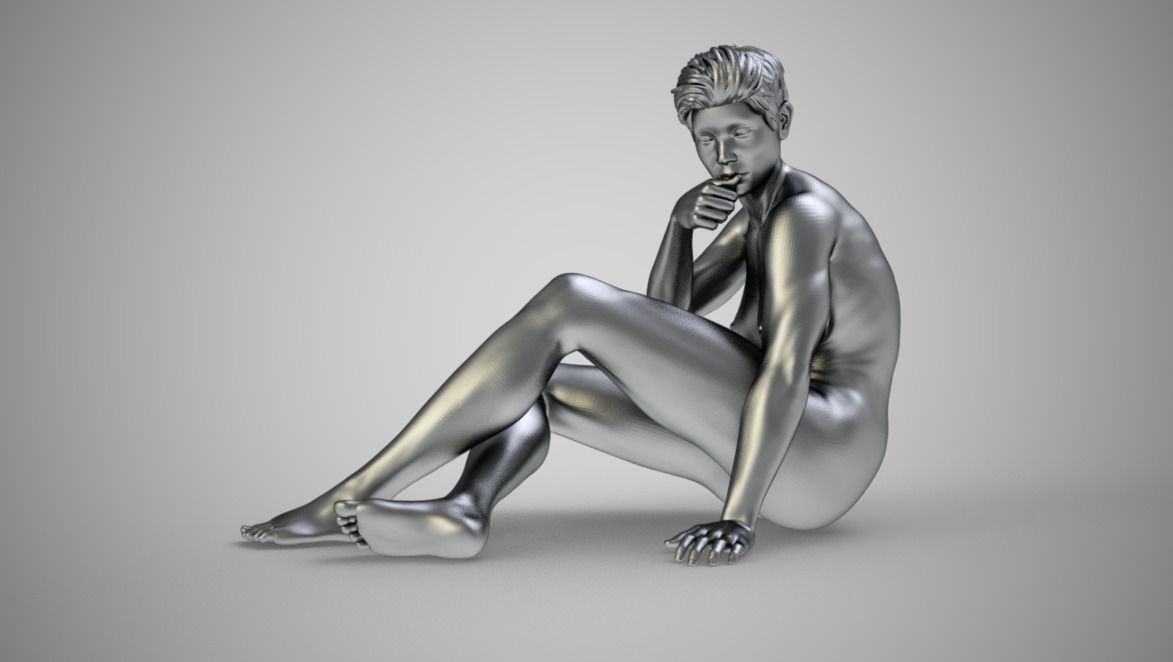 Woman in Silence 3D print model_9