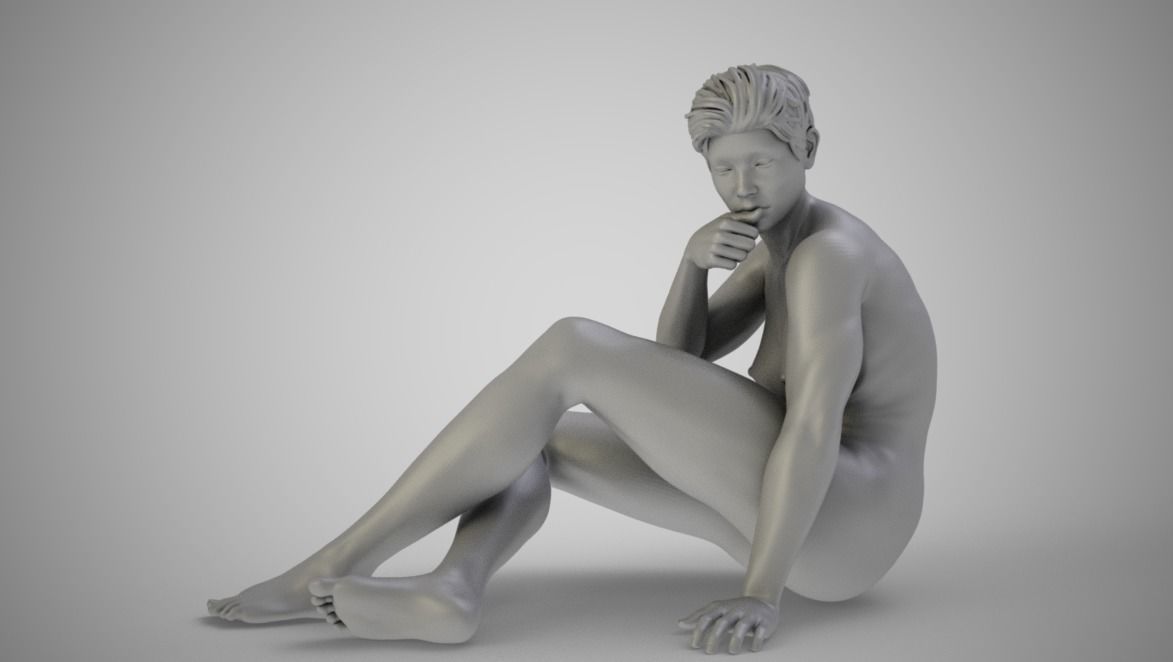 Woman in Silence 3D print model_5