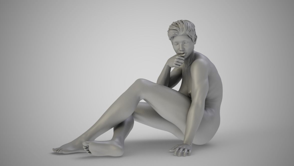 Woman in Silence 3D print model_1
