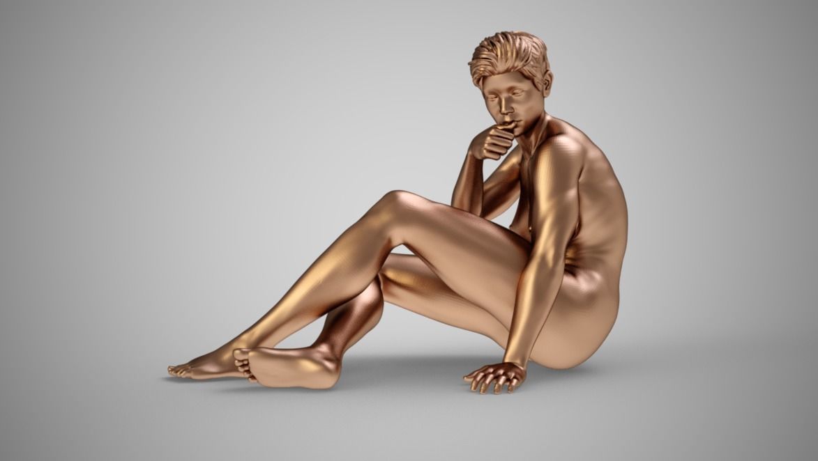 Woman in Silence 3D print model_11