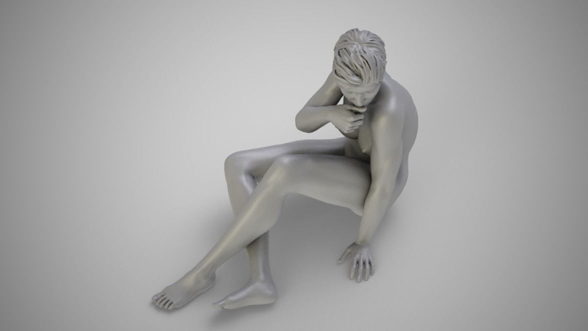 Woman in Silence 3D print model_4