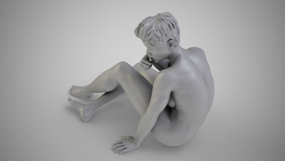 Woman in Silence 3D print model_2