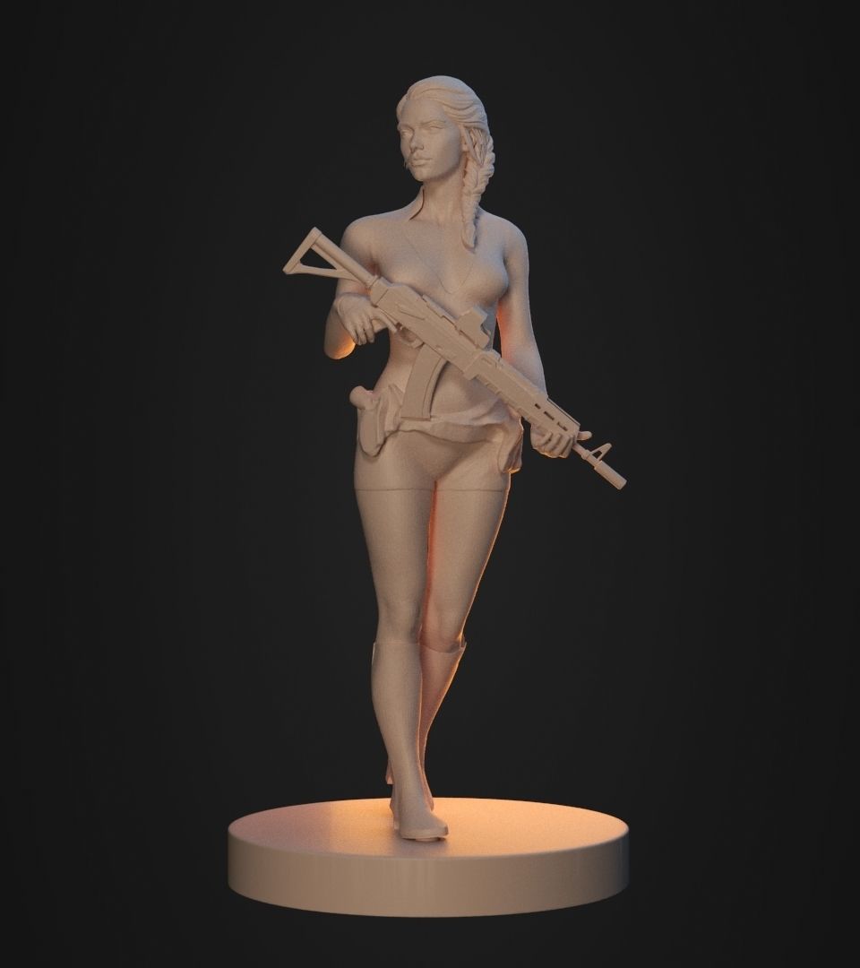 Gun Girl 3D print model_11