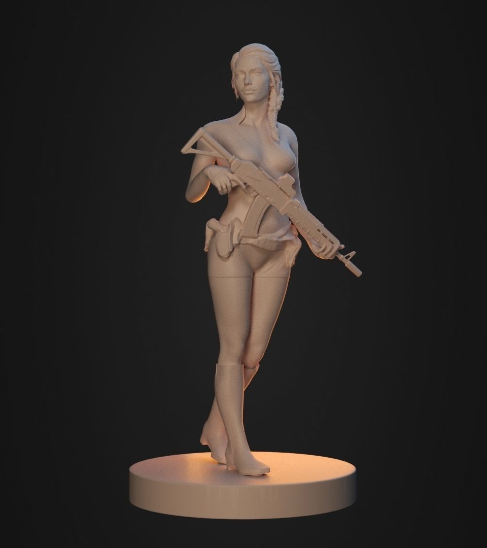 Gun Girl 3D print model_10