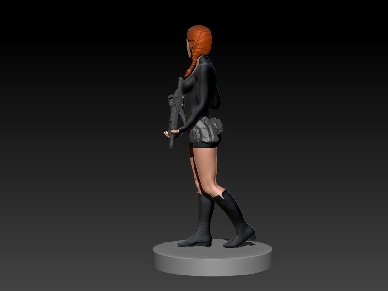 Gun Girl 3D print model_3