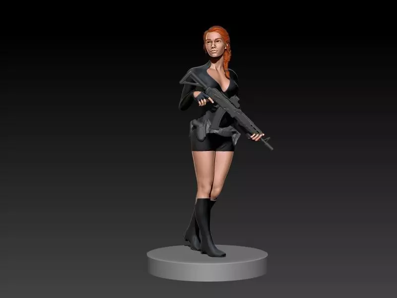 Gun Girl 3D print model_0
