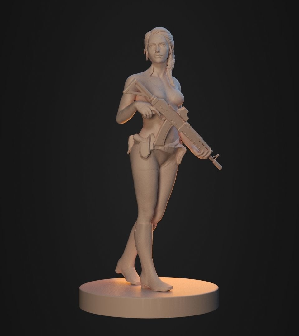 Gun Girl 3D print model_9