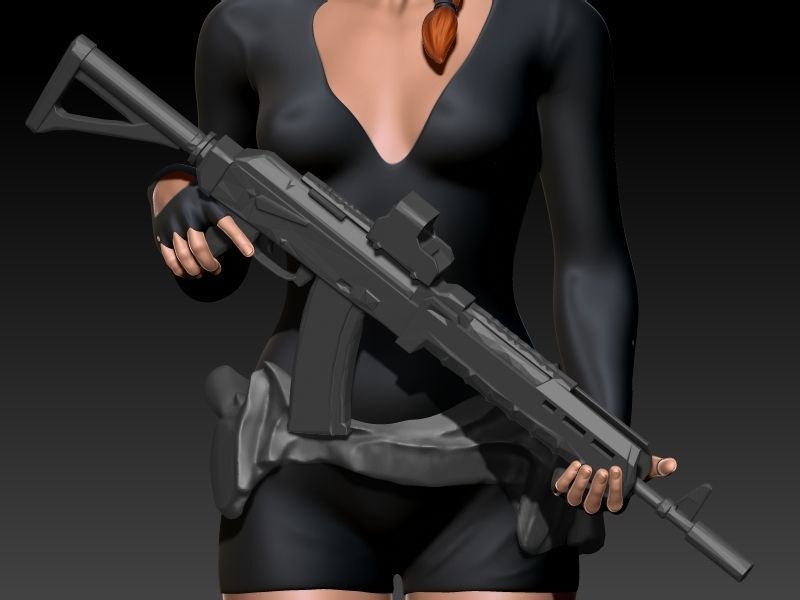Gun Girl 3D print model_32