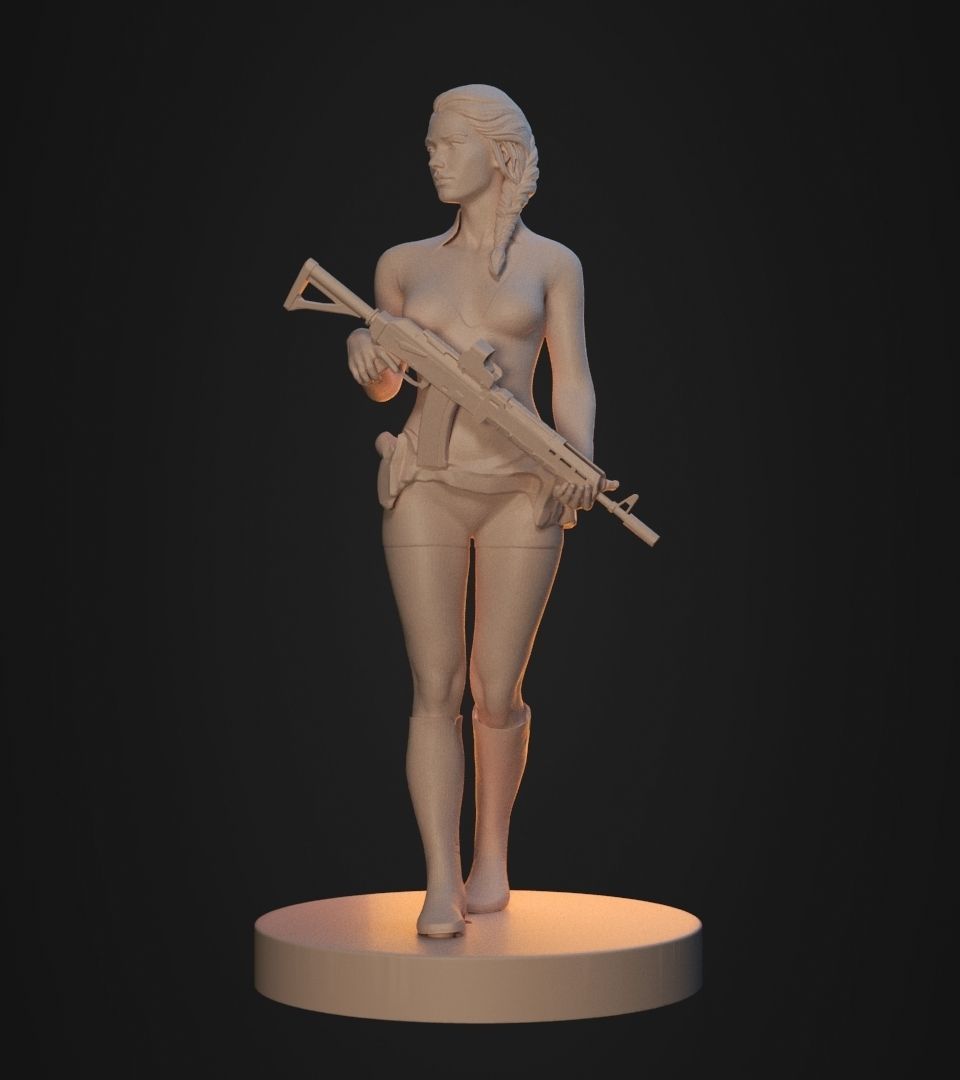 Gun Girl 3D print model_12