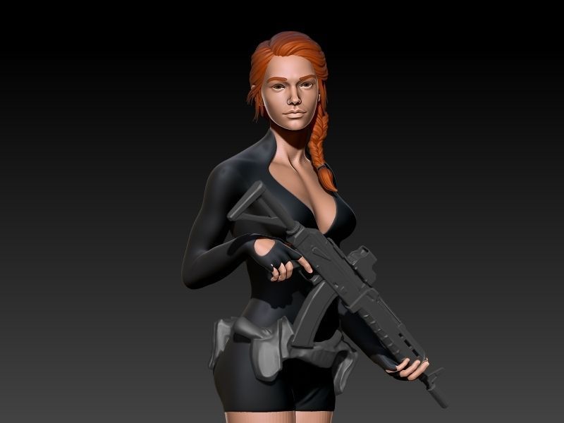 Gun Girl 3D print model_30