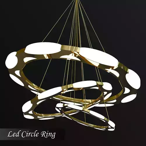 Luxury modern chandelier led circle ring 3D model