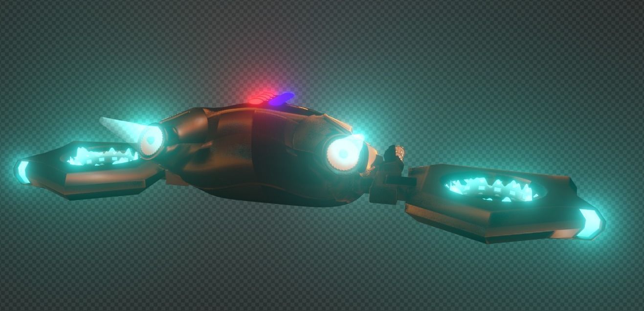 Spaceship Police Car 3D model_5
