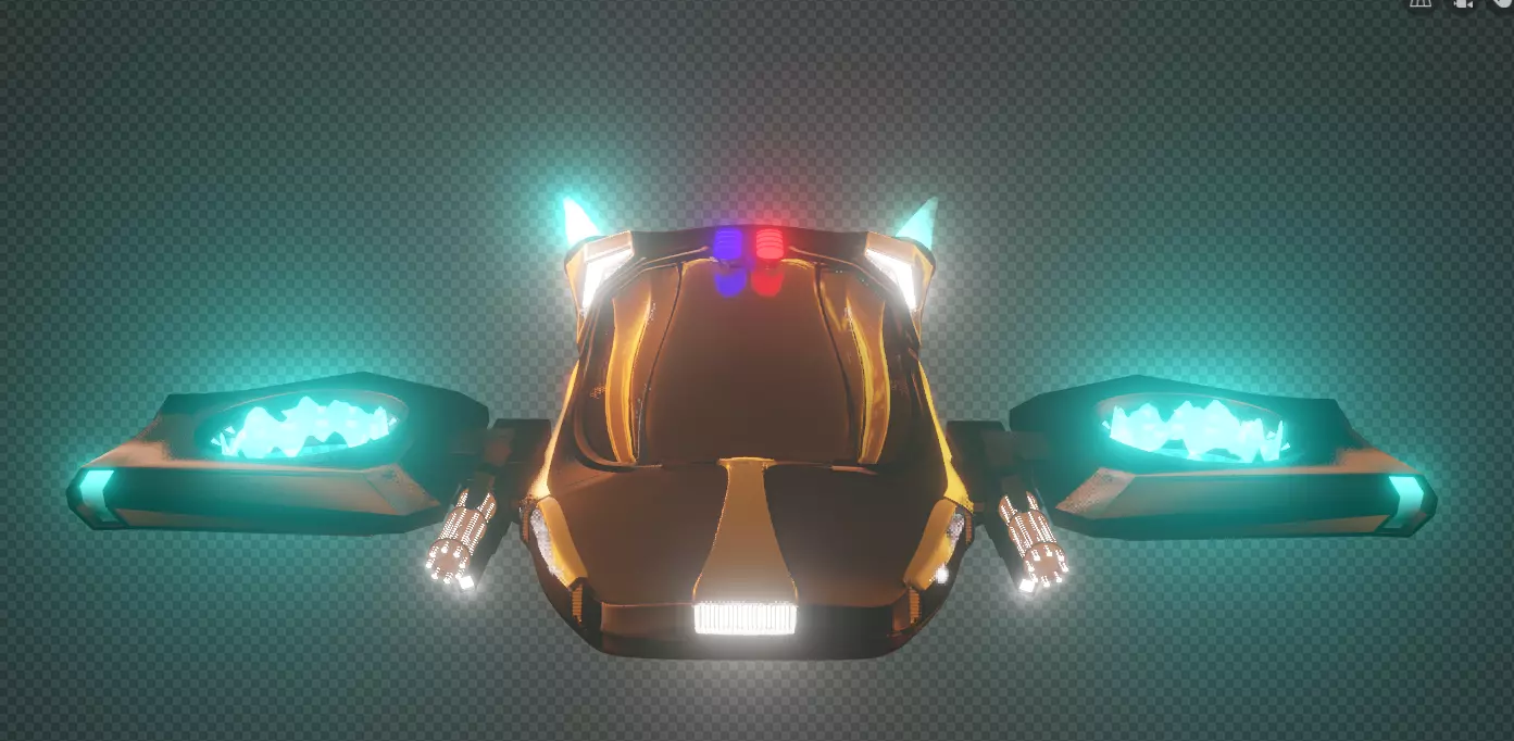 Spaceship Police Car 3D model_0