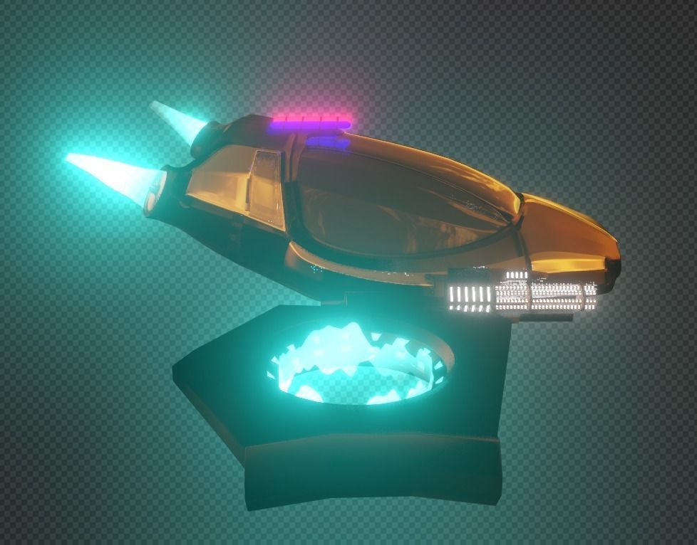 Spaceship Police Car 3D model_6