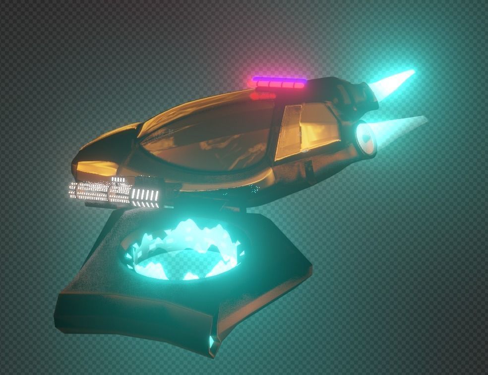 Spaceship Police Car 3D model_4