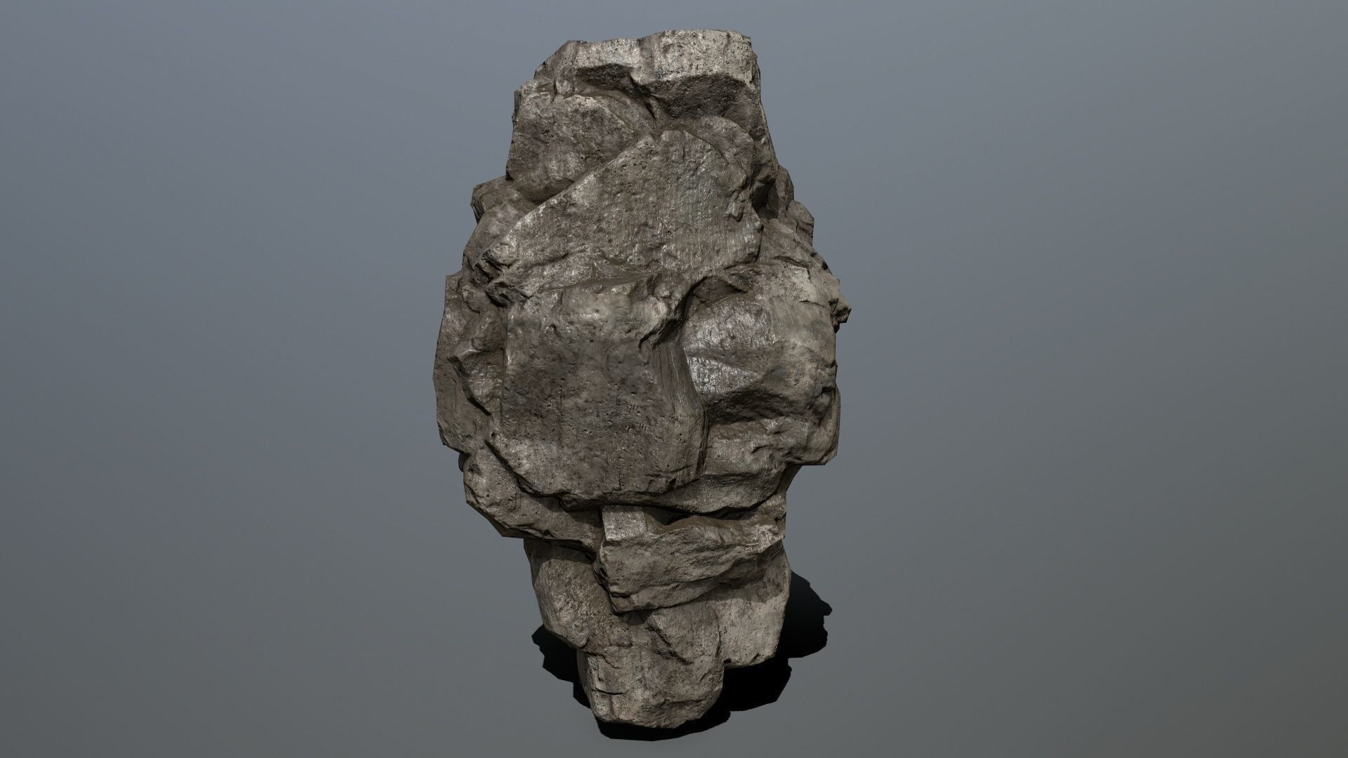 cliff rocks set Low-poly 3D model_8