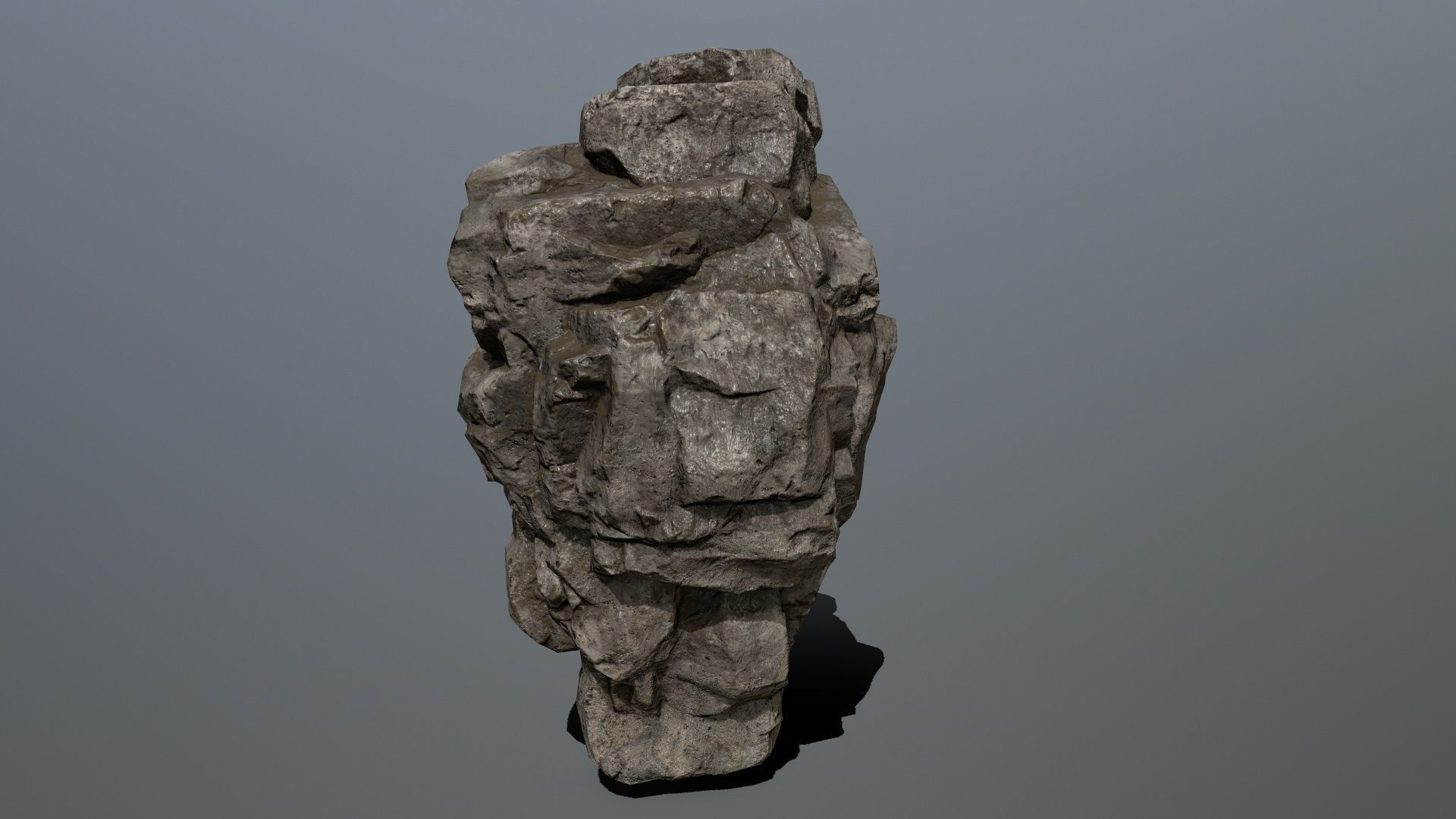 cliff rocks set Low-poly 3D model_9