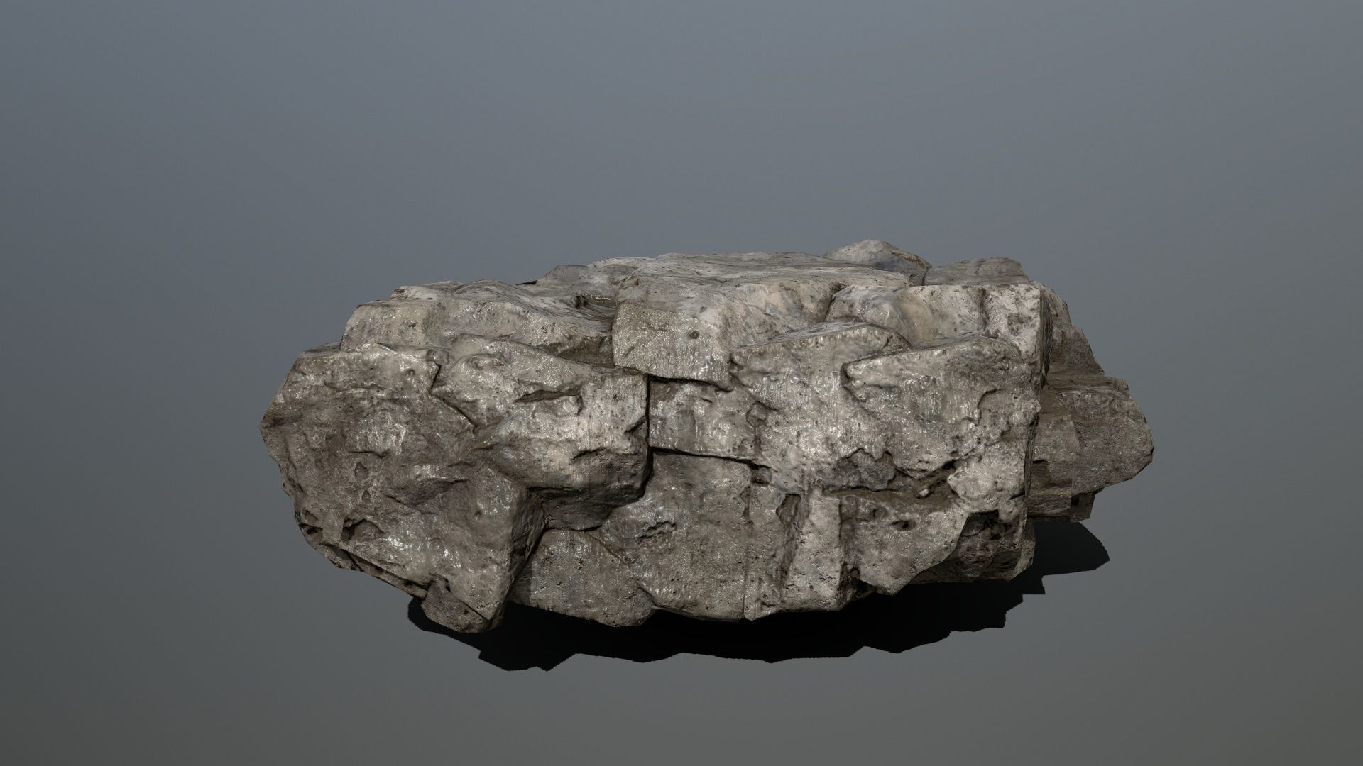 cliff rocks set Low-poly 3D model_16