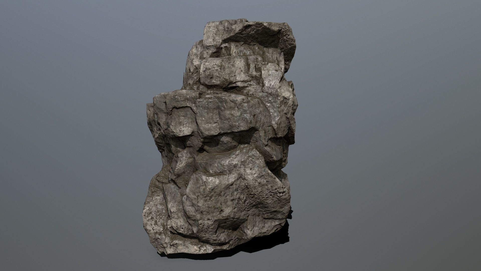 cliff rocks set Low-poly 3D model_13