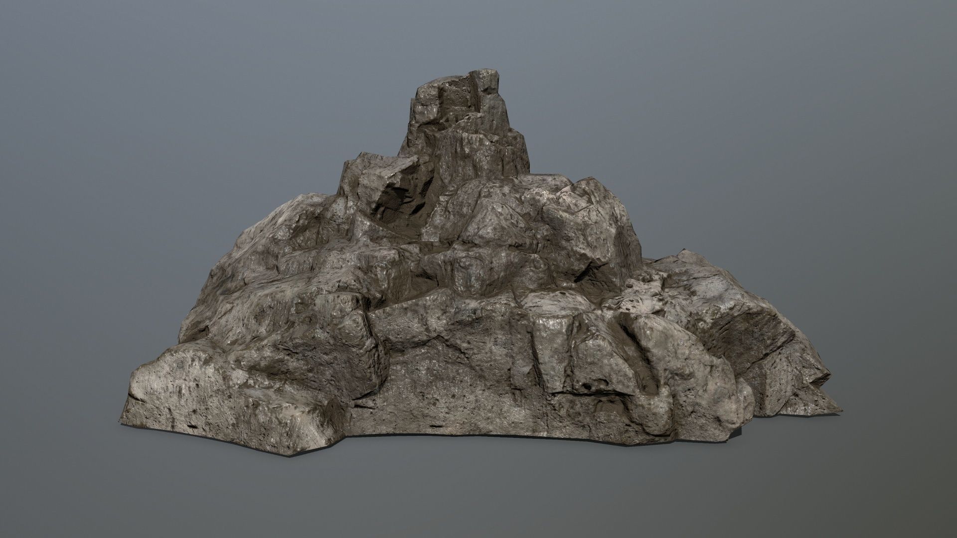 cliff rocks set Low-poly 3D model_4