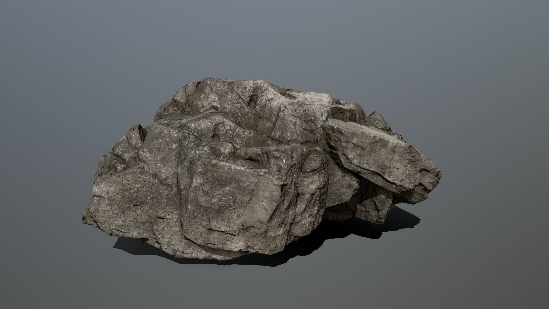cliff rocks set Low-poly 3D model_18