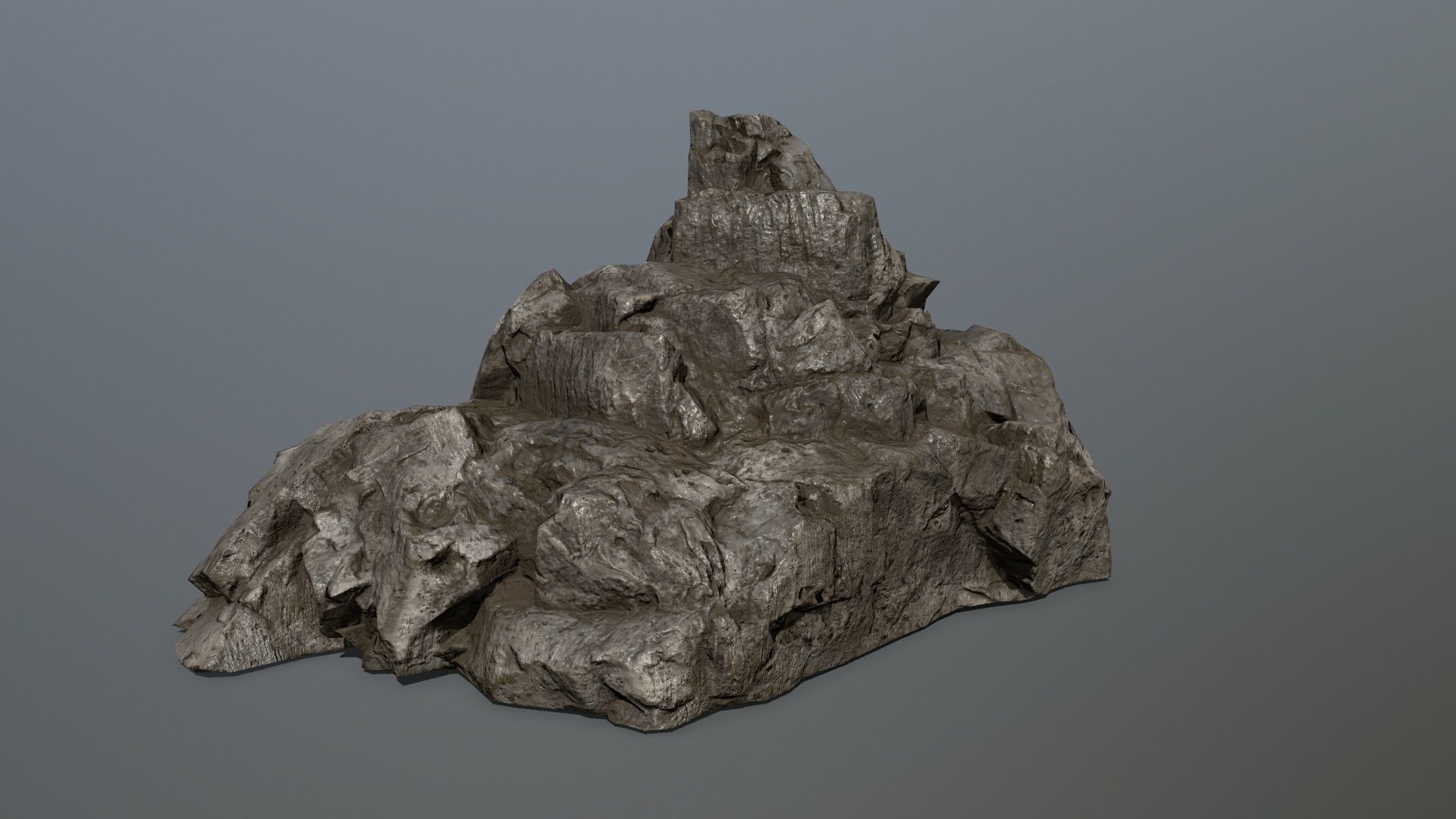 cliff rocks set Low-poly 3D model_6