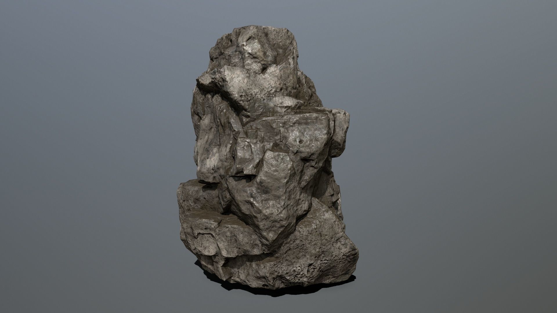 cliff rocks set Low-poly 3D model_10