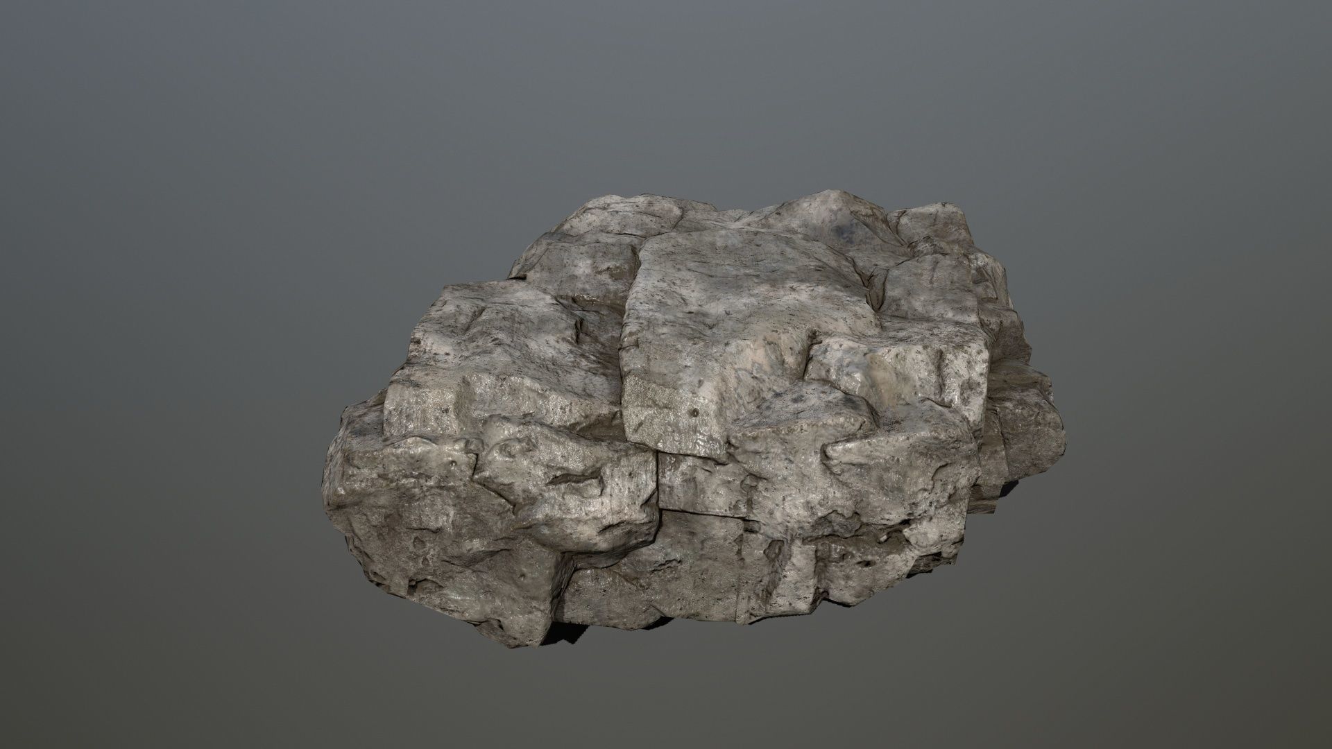 cliff rocks set Low-poly 3D model_17