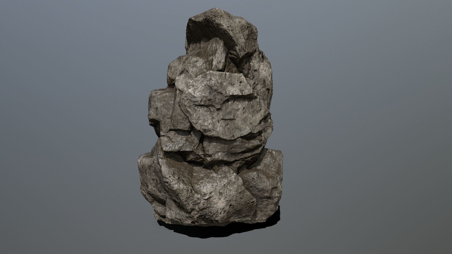 cliff rocks set Low-poly 3D model_12