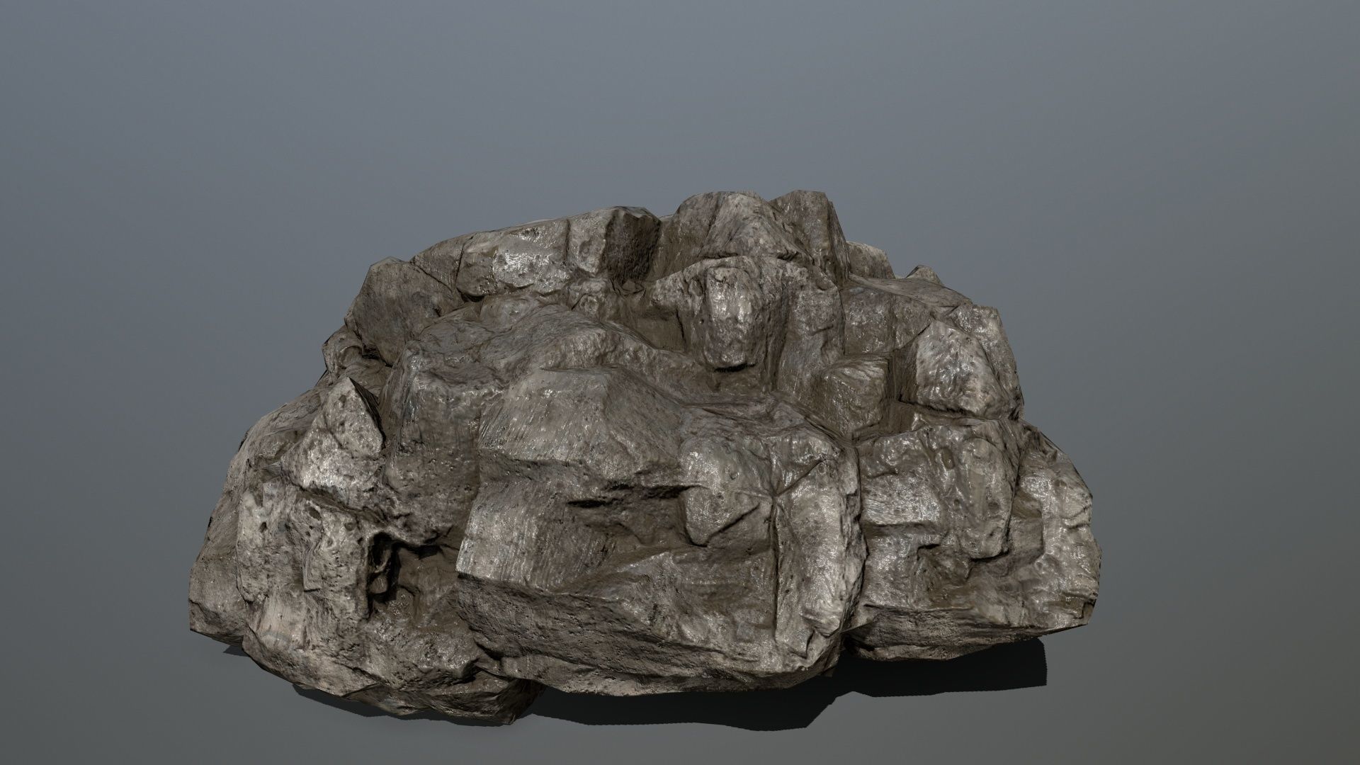 cliff rocks set Low-poly 3D model_19