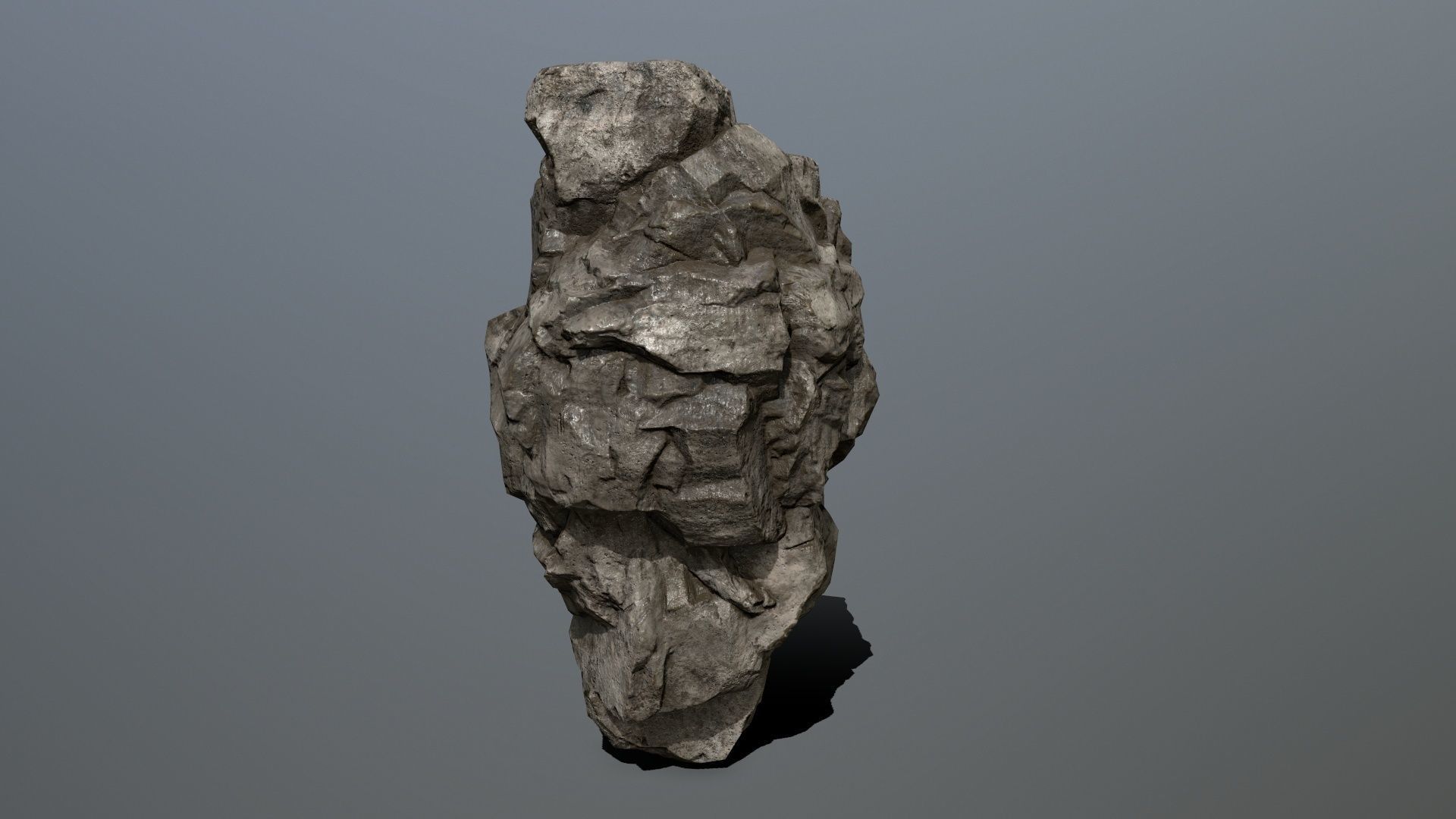 cliff rocks set Low-poly 3D model_7