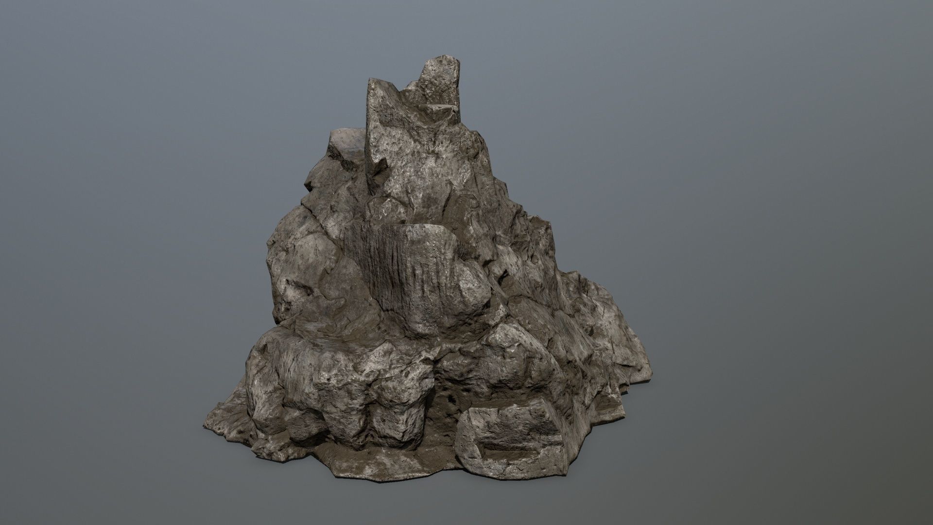cliff rocks set Low-poly 3D model_3