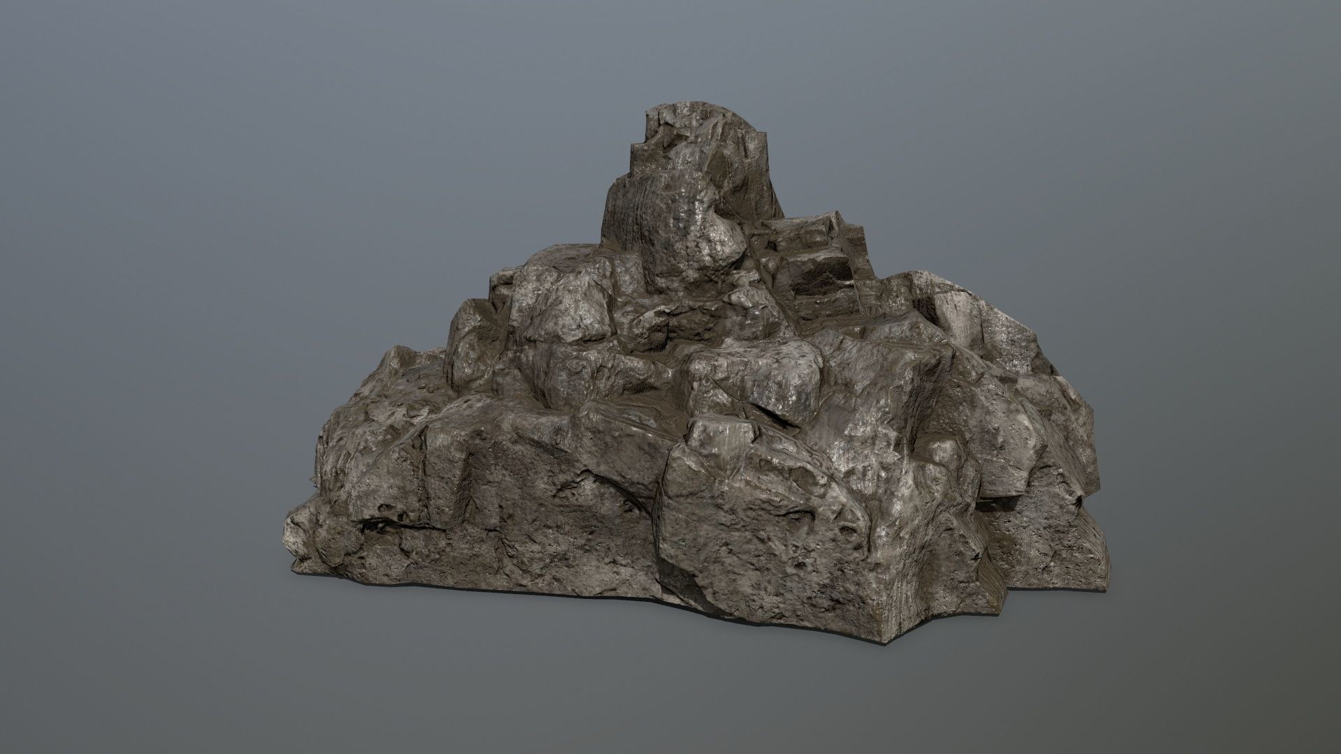 cliff rocks set Low-poly 3D model_5
