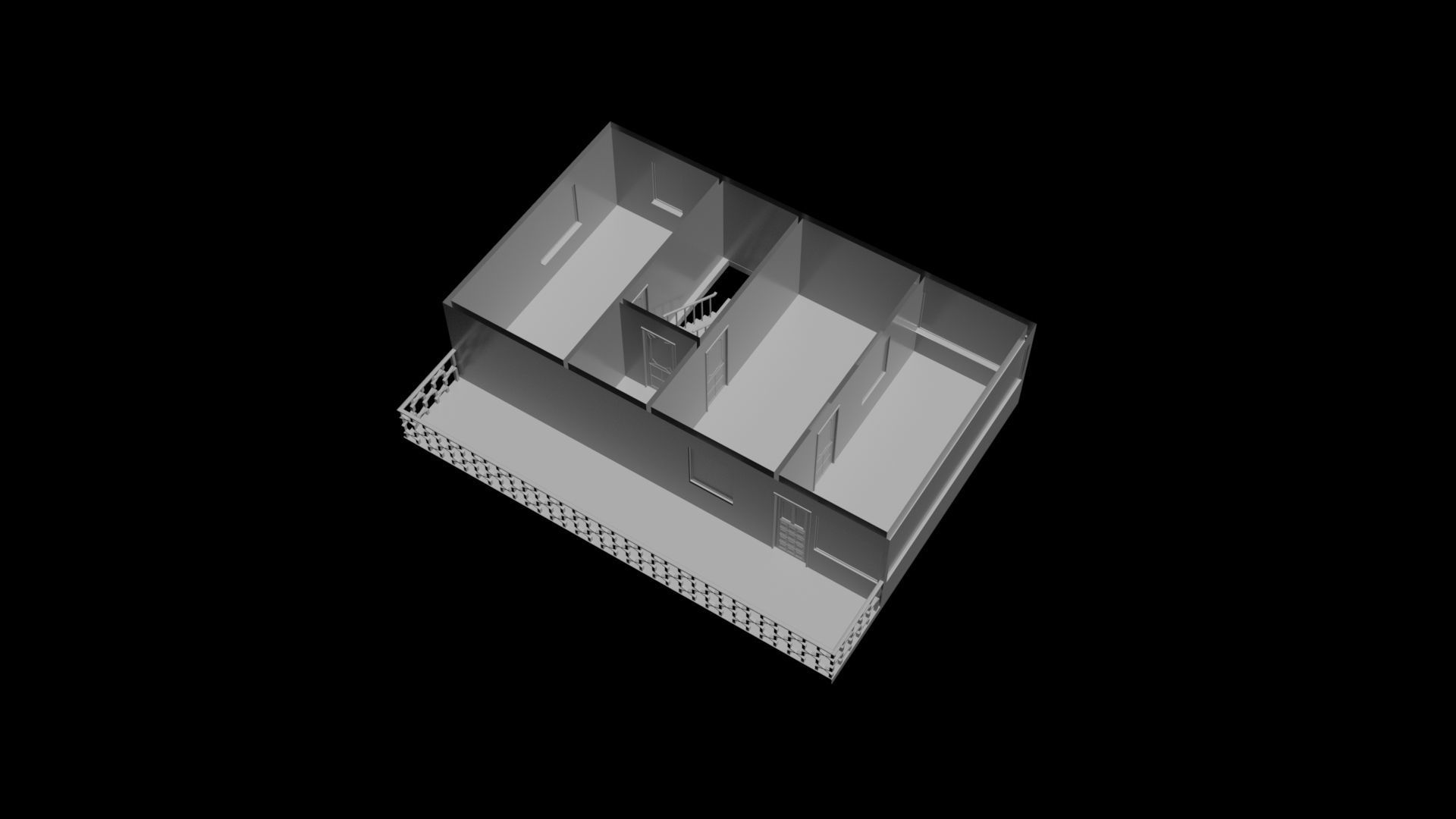Two-storey house 3D model_5
