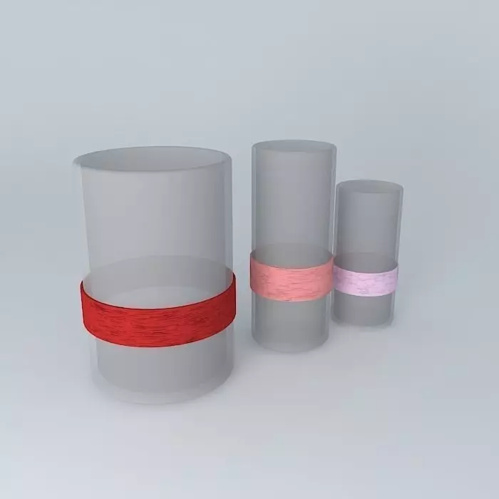 glass vase with sisal Free 3D model