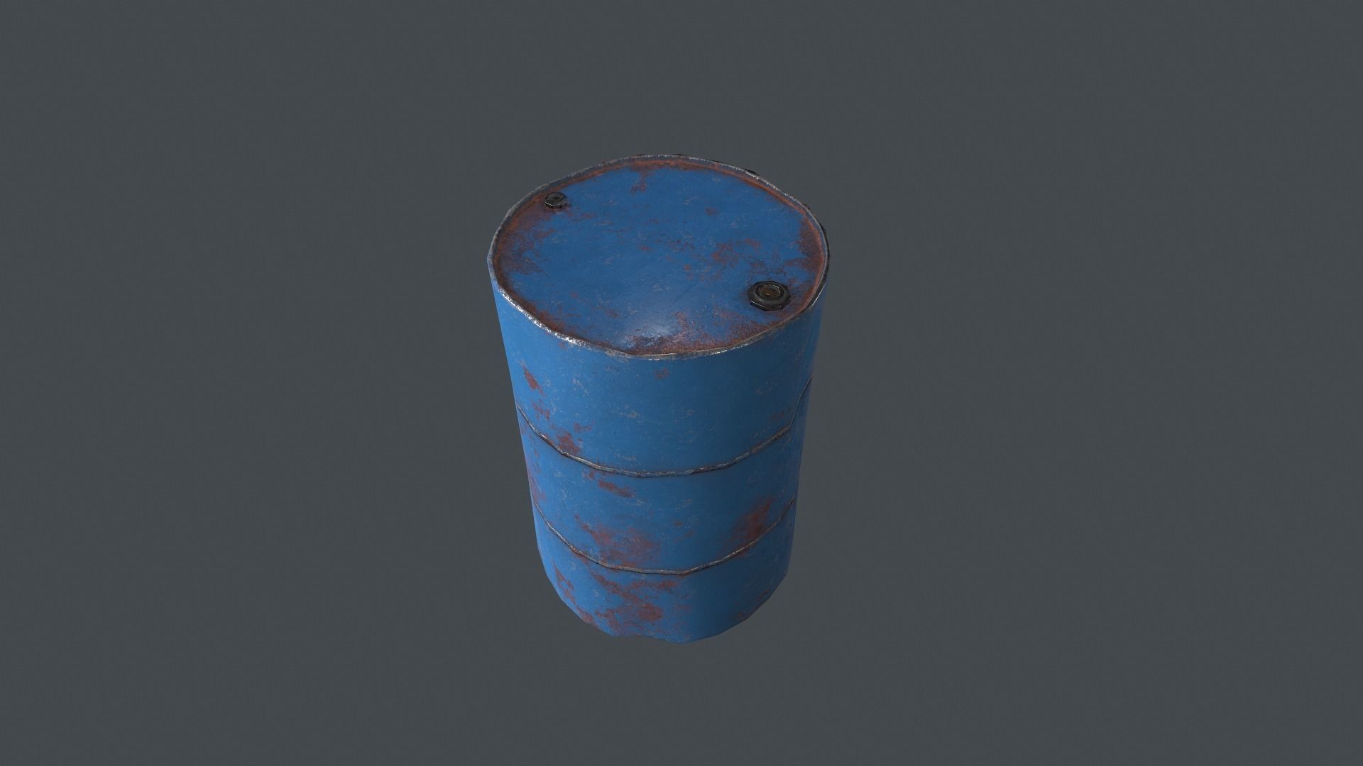 Metal Barrel Damaged VR PBR Low-poly 3D model_2