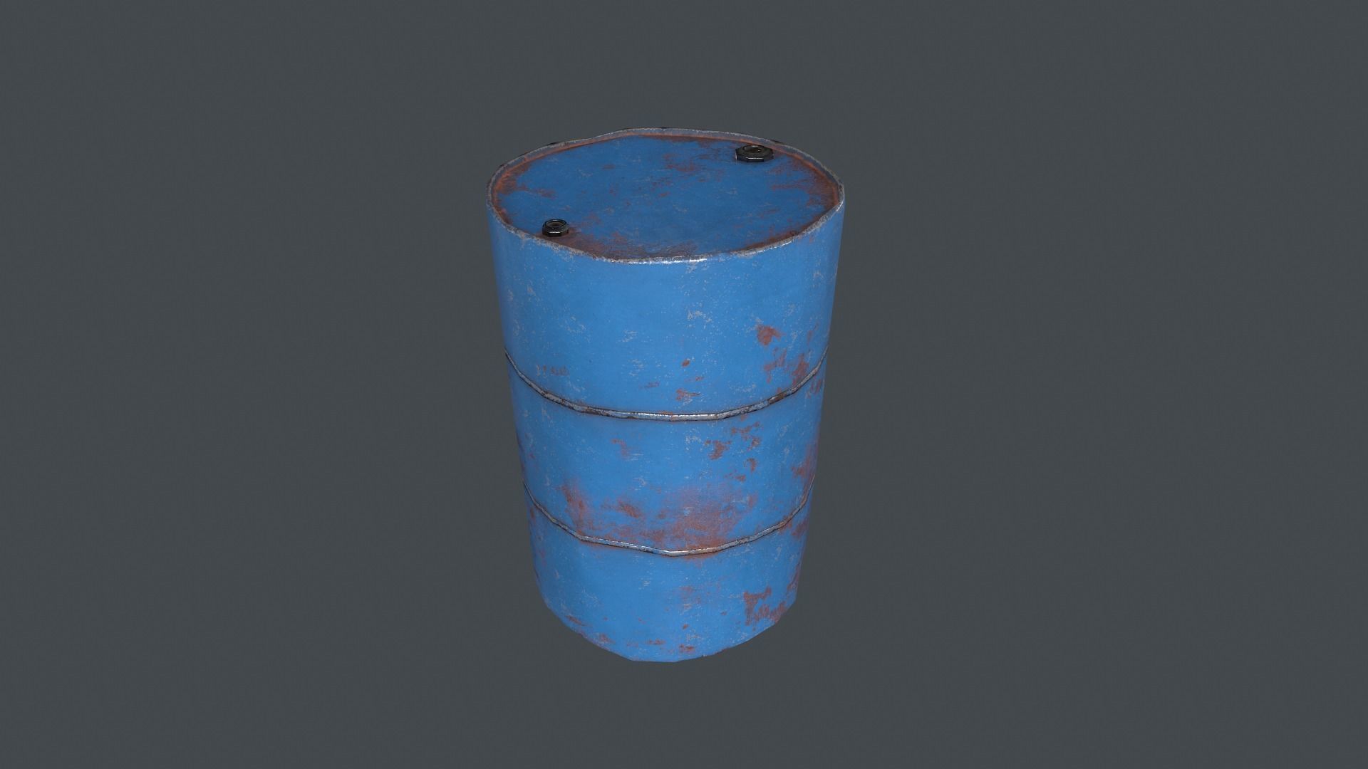 Metal Barrel Damaged VR PBR Low-poly 3D model_1