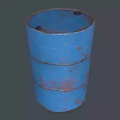 Metal Barrel Damaged VR PBR Low-poly 3D model
