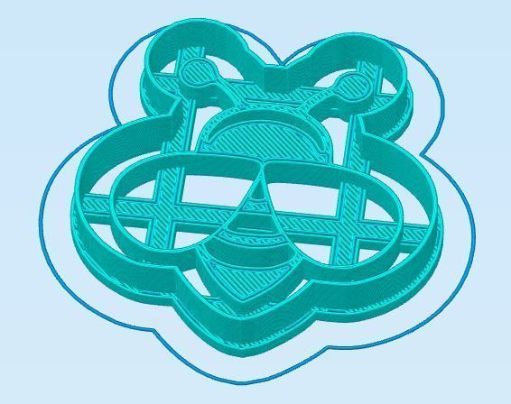 Bee Cookie Cutter 3D print model_1